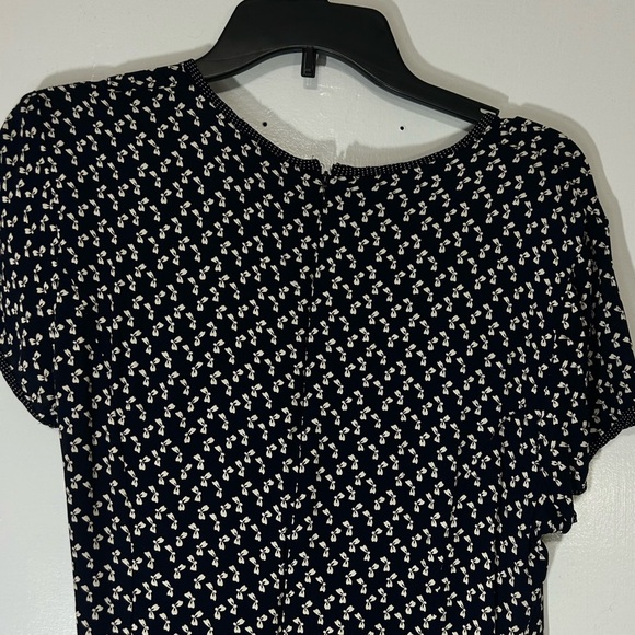 VTG Laundry by Shelli Segal Coquette Bow Blue & White Wrap Culotte Romper  Sz 12 - Picture 9 of 14